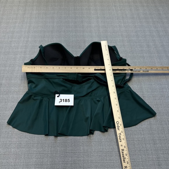 Torrid Tankini Swimsuit Top‎ Womens 2XL Green Underwire Peplum Swim Plus Size - Picture 8 of 11